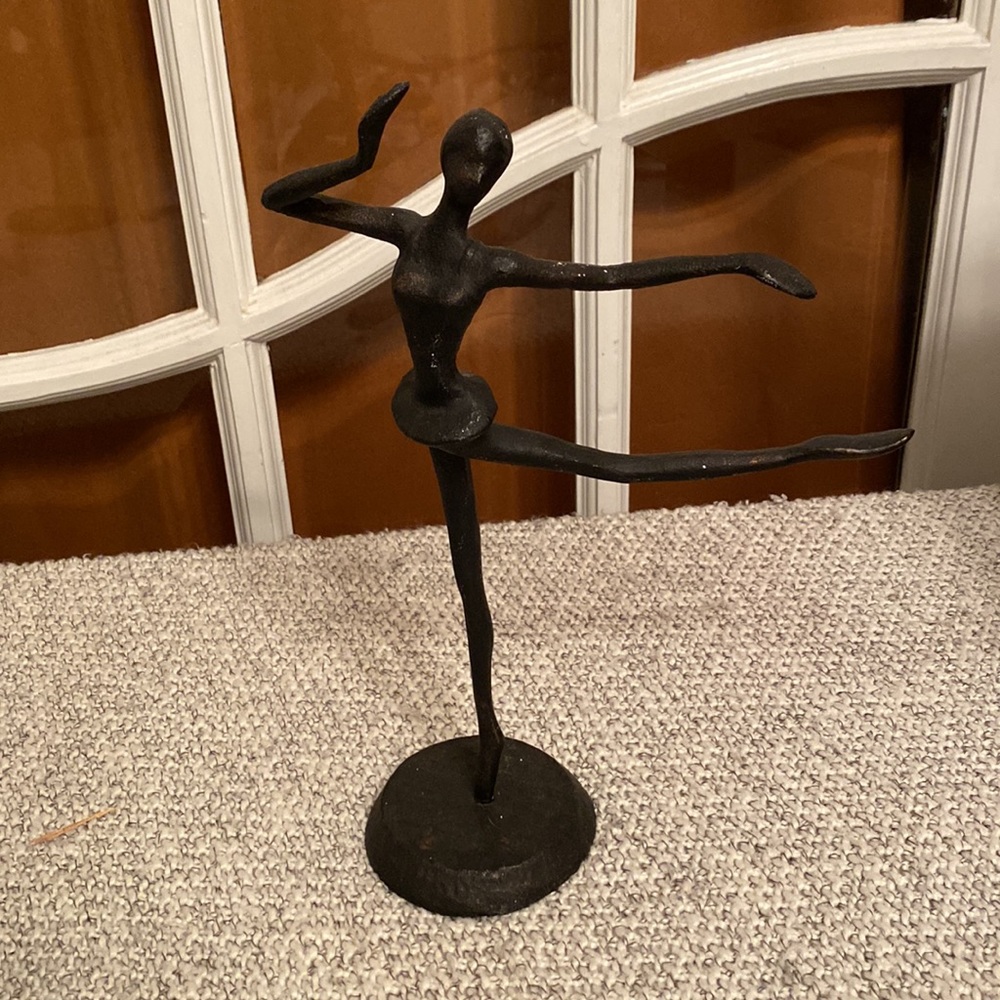 Ballet Dancer Abstract Metal Sculpture, Vintage Modernist Abstract Art